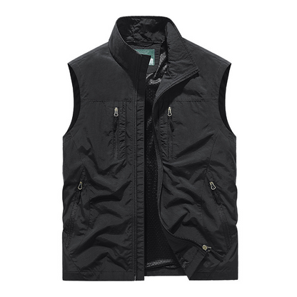 Men's Oversized Sleeveless Vest Jacket with Pockets