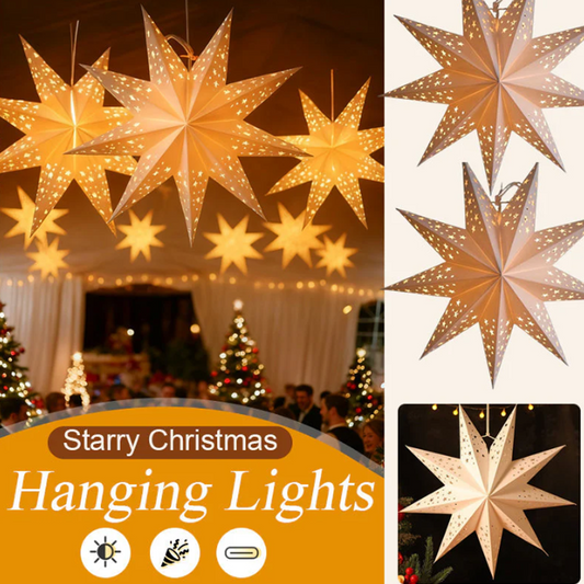 3D Christmas Hanging Star Lantern with Lights
