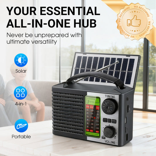 Solar Powered Emergency Radio with Flashlight