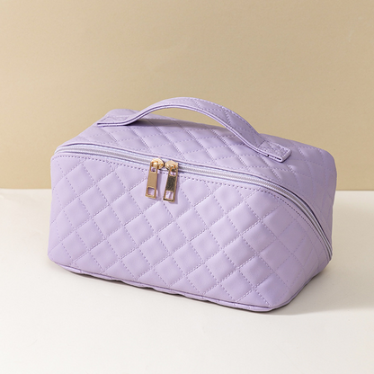 Large Capacity Waterproof Quilted Cosmetic Bag