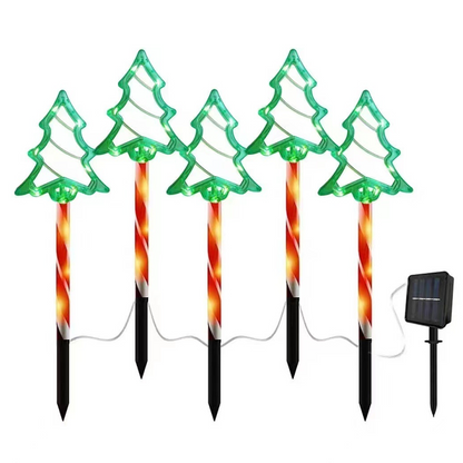 5 PCS Christmas Waterproof Outdoor Solar Pathway Lights