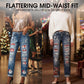 Women's Christmas Pattern Ripped Jeans