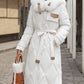 Women's Long Plush-Collar Quilted Puffer Coat