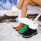 Women's Faux Fur Ankle Snow Boots with Zipper