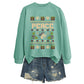 Women's "Peace" Christmas Print Crewneck Sweatshirt