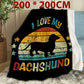 Cute Dachshund Pattern Blanket