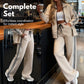 Women's Casual Two-Piece Tracksuit Zip Jacket & Striped Pants