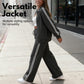 Women's Casual Two-Piece Tracksuit Zip Jacket & Striped Pants