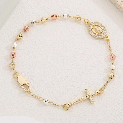 Elegant Rhinestone Cross Bracelet