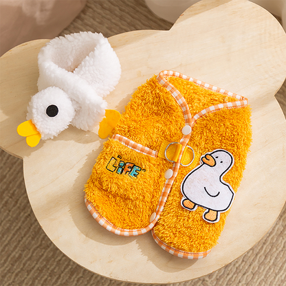 Pet Warmth Cartoon Vest & Scarf