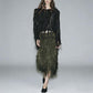 Women's Stunning Sequined Tassel Elegant Midi Skirt