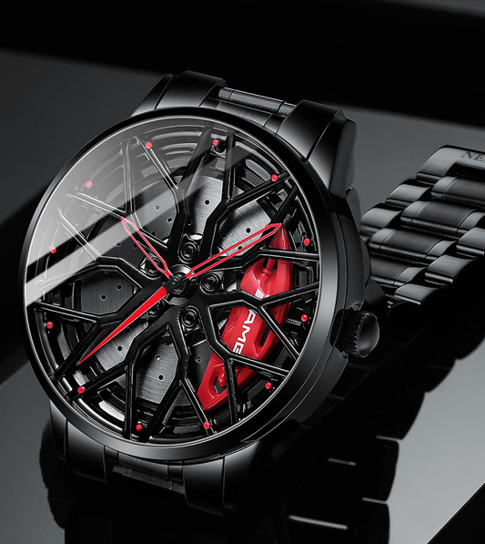 Perfect Gift-Elegant Watch With Racing Wheel-Where Time Is Valued