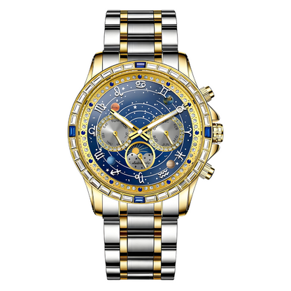 Multifunction Self-Winding Watch with Sun & Moon Phase