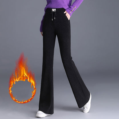 Women's Thick High Waist Drawstring Long Pants