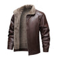 Men's Winter PU Leather Jacket with Plush Lining
