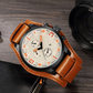 Men's Business Quartz Watches with PU Leather Strap