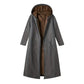 Women’s Vintage Fuzzy-Lined Long Coat With Hood