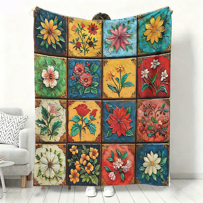 Cozy & Soft Floral Flannel Blanket