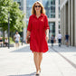 Women's Glitter Button-Down Shirt Dress