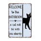 ⏳LAST DAY SALE 49% OFF🔥Vintage Highland Cow Aluminum Sign: Funny "Are You Pooping?" Black and White Bathroom Wall Decor