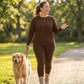 Women's Crew Neck Top & Leggings Set