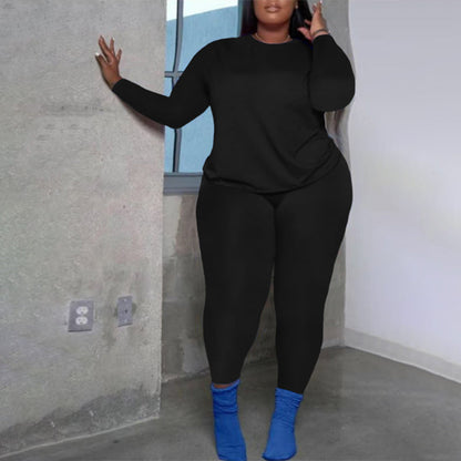 Women's Crew Neck Top & Leggings Set