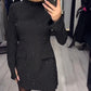 Women's Long Sleeve Sparkle A-Line Dress