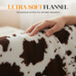 Cozy Cow Print Flannel Throw Blanket