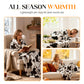 Cozy Cow Print Flannel Throw Blanket