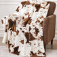 Cozy Cow Print Flannel Throw Blanket