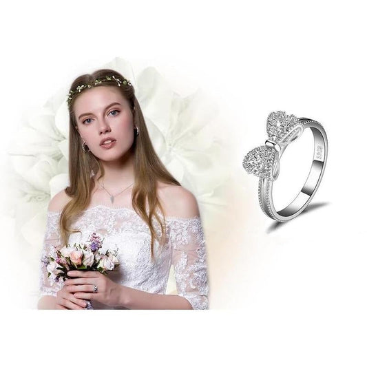 Women's Sparkly Bow Knot Ring