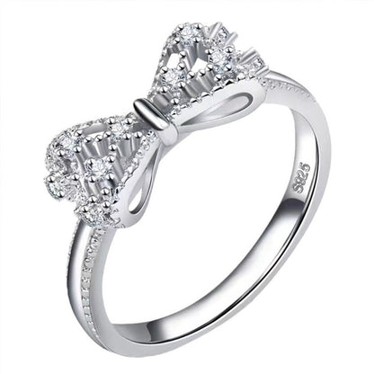 Women's Sparkly Bow Knot Ring