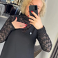 Women's V-Neck Mock Neck Lace Jumper Dress