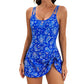 Women's Tummy Control Swimdress with Side Tie