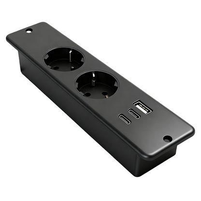 Recessed Desk Power Strip with USB-C