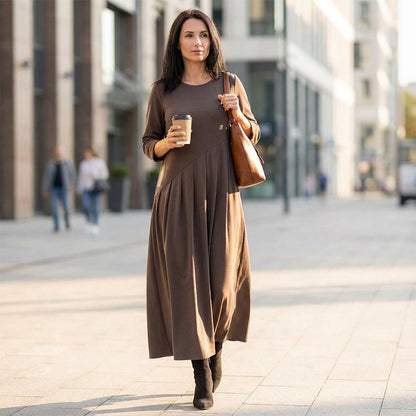 Women’s Casual Asymmetrical Pleated Maxi Dress