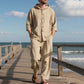 Men's Loose Hooded Long Sleeve Top & Wide-Leg Pants 2-Piece Set