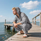 Men's Loose Hooded Long Sleeve Top & Wide-Leg Pants 2-Piece Set