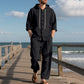 Men's Loose Hooded Long Sleeve Top & Wide-Leg Pants 2-Piece Set