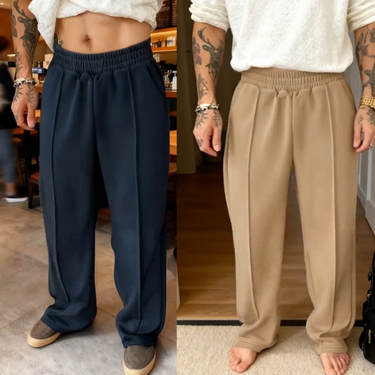 Men's Elastic Waist Straight-Leg Pants