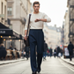 Men's Elastic Waist Straight-Leg Pants