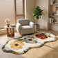 Soft Floral Print Floor Rug