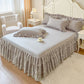 Romantic Ruffled Lace Bed Skirt 3-Piece Set