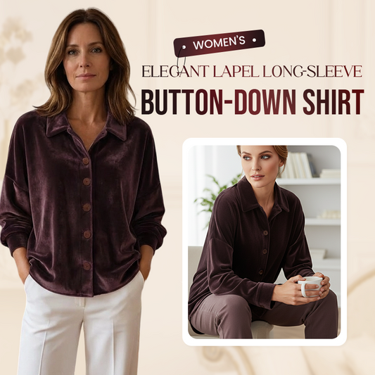 Women's Elegant Lapel Long Sleeve Button-Down Shirt