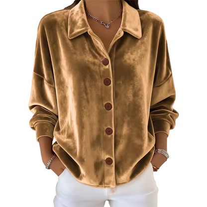 Women's Elegant Lapel Long Sleeve Button-Down Shirt