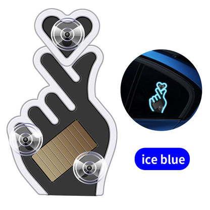 Solar-Powered Finger Heart Car Window Light