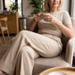 Women's High-Waist Wide-Leg Solid Color Trousers