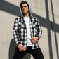 Men’s Hooded Plaid Button-Down Jacket