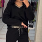 Women's Sparkle V-Neck Top and Drawstring Pants Set