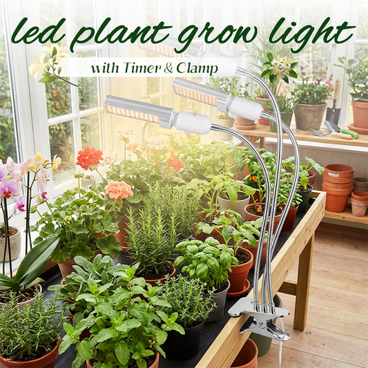 LED Plant Grow Light with Timer & Clamp